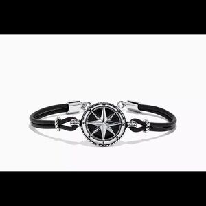 Genuine EFFY Men's  Compass Bracelet in Sterling Silver/Onyx